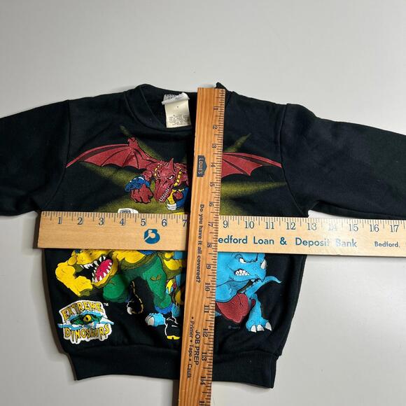Vintage 1997 Extreme Dinosaurs Cartoon Sweatshirt Retro 90s Crewneck Black - Picture 4 of 10